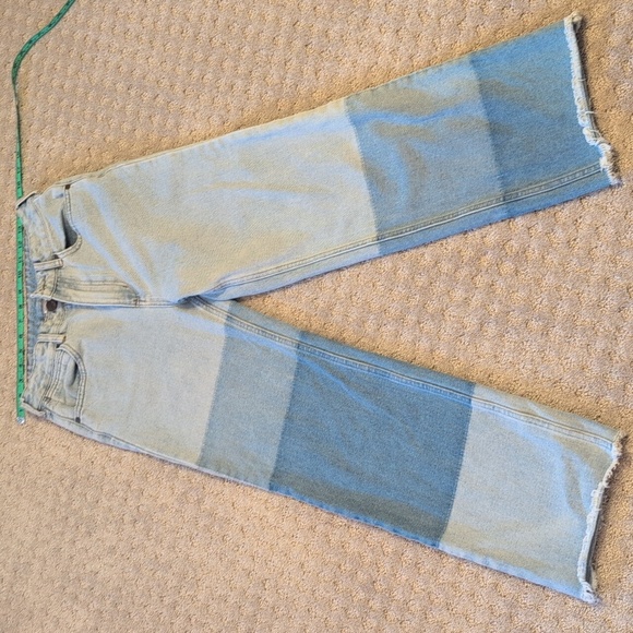 Wrangler Billabong Denim Collab Size 28 Patch It Up High Straight Jeans - Picture 4 of 12